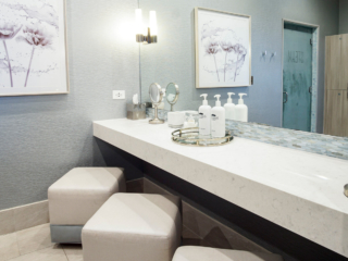 bathroom powder area