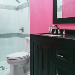 black and pink bathroom design