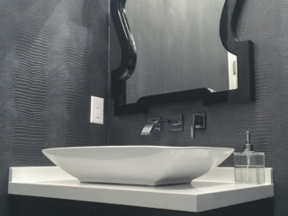 black and white high end bathroom design