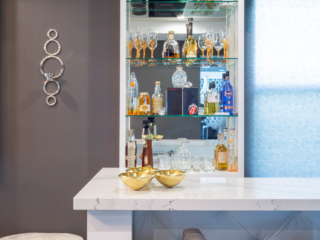 close up bar cabinetry