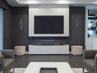 close up of custom wall unit
