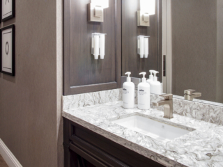 commercial bathroom vanity closeup