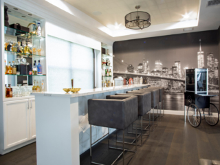 custom bar counter and seating