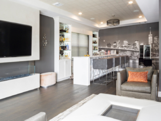 custom cabinetry living and bar
