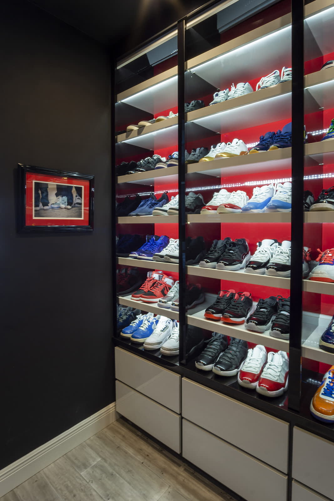 custom cabinetry mens shoe closet