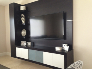 custom living space wall unit