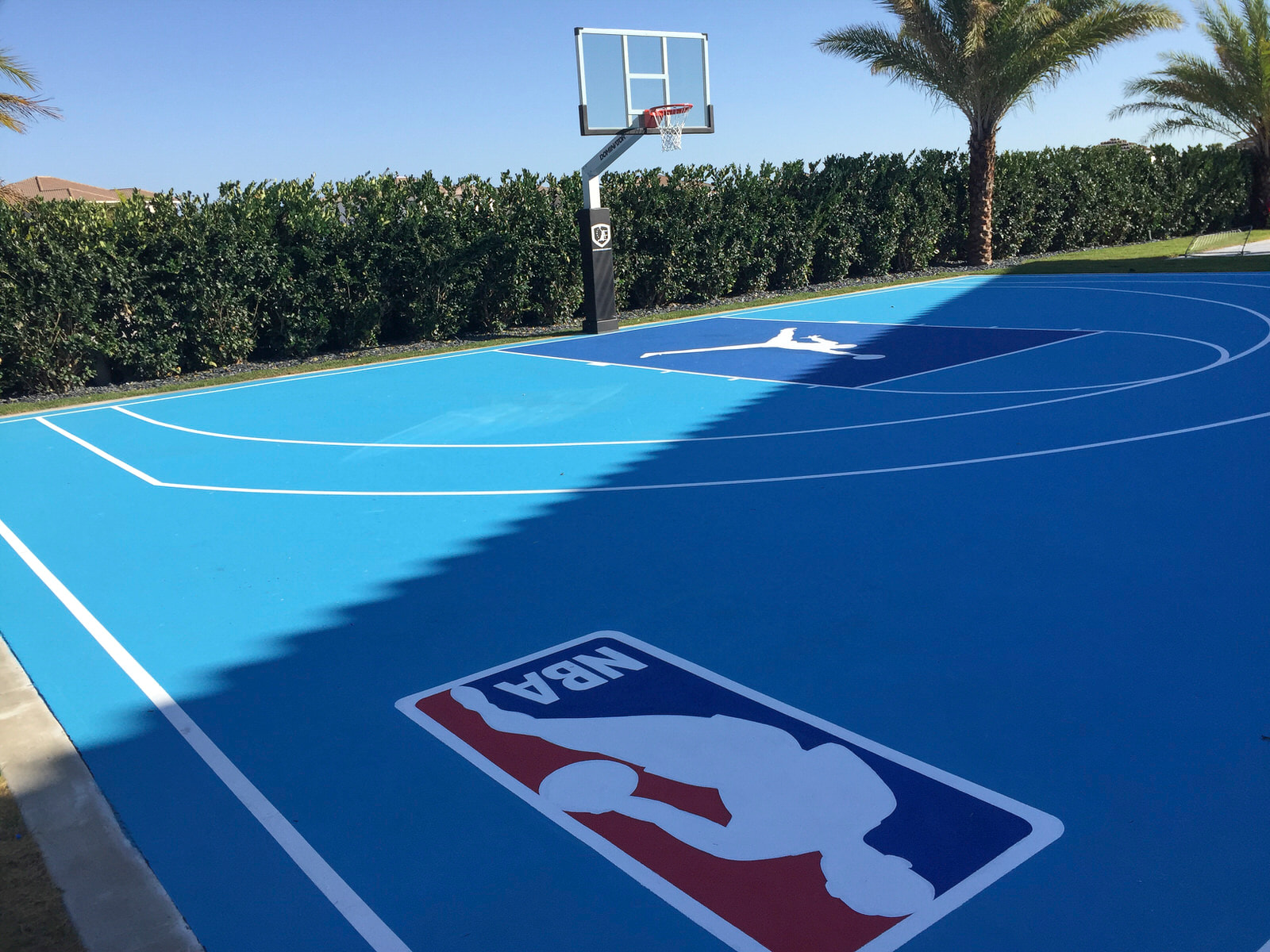 custom painted nba basketball court