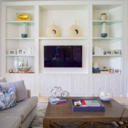 custom white wall unit living room