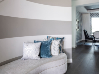 entry seating with custom upholstry