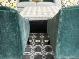 green chairs in livivng space