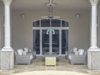 high end new construction exterior seating design