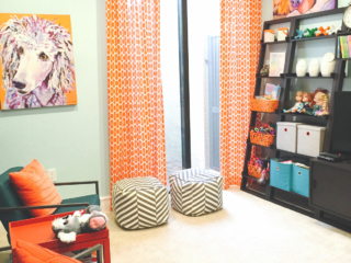 kids space orange and teal