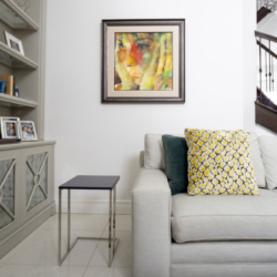 living room with artisan painting