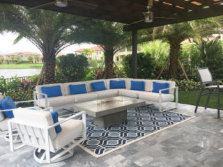 outdoor lounging area