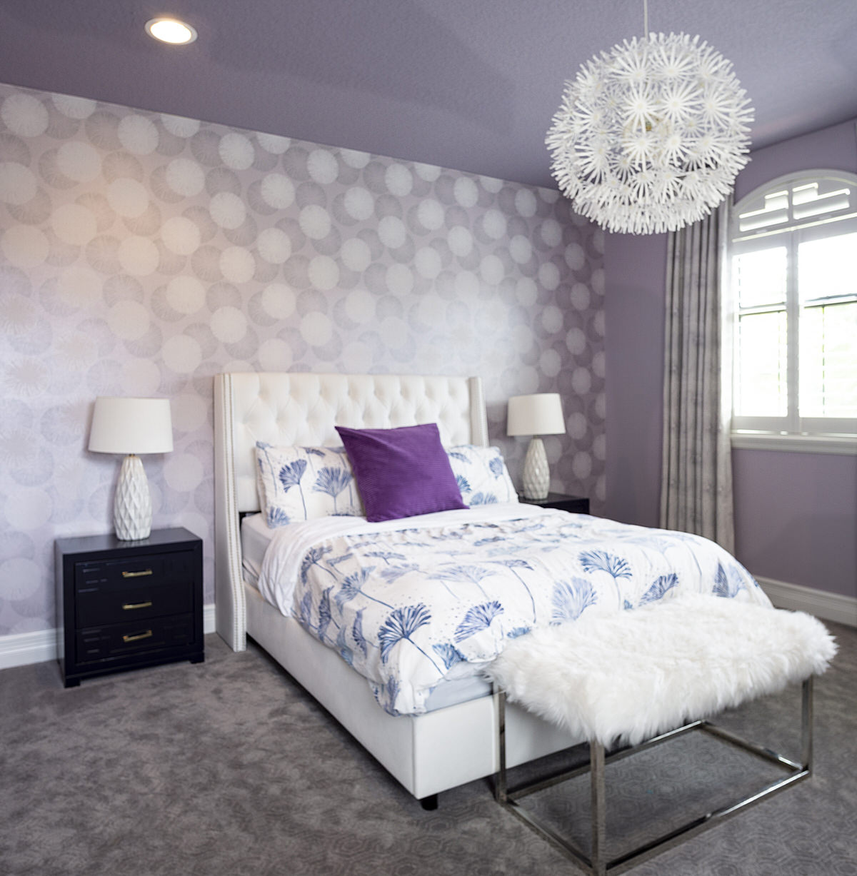 purple dandelion girls bedroom