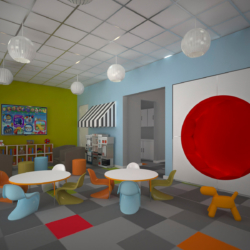 render of kids space in oaks clubhouse