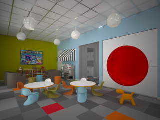 render of kids space in oaks clubhouse