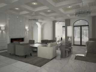 render of living space commercial