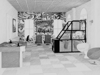 sketch of teen room
