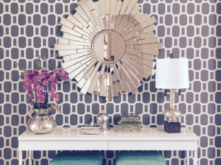 statement wallpaper foyer