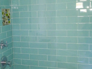 teal bathroom tile