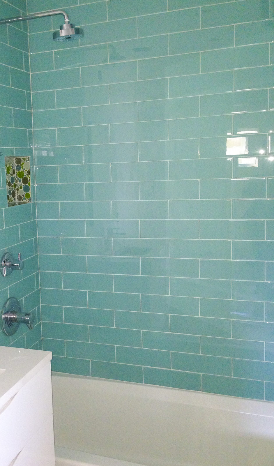 teal bathroom tile
