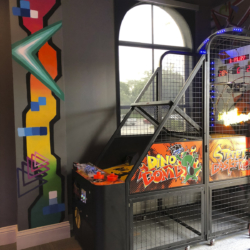 teens room colorful graffiti arcade